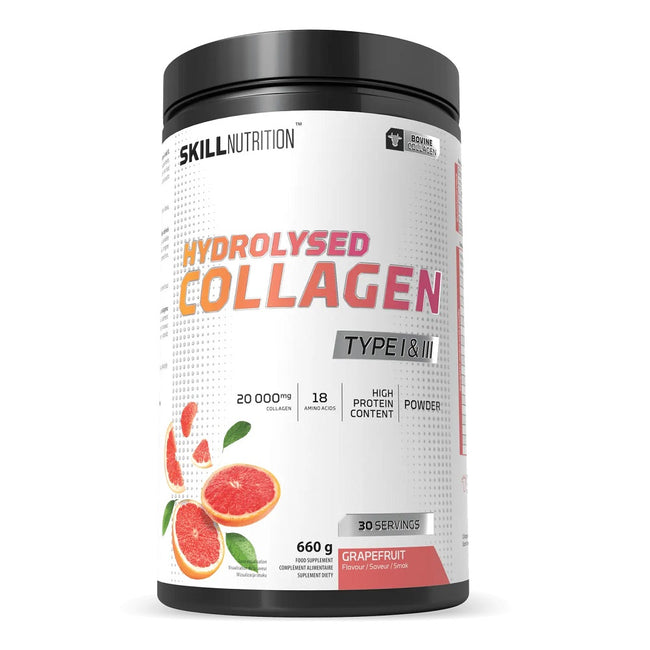 Skill Nutrition Hydrolysed Collagen Type I & III suplement diety w proszku Grapefruit 660g