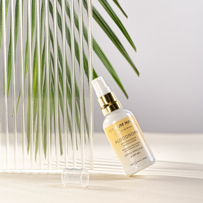 Sensum Mare Algodrops innowacyjna lekka emulsja przeciw fotostarzeniu SPF 50+ UVB UVA PA++++ HEV/IR 50ml
