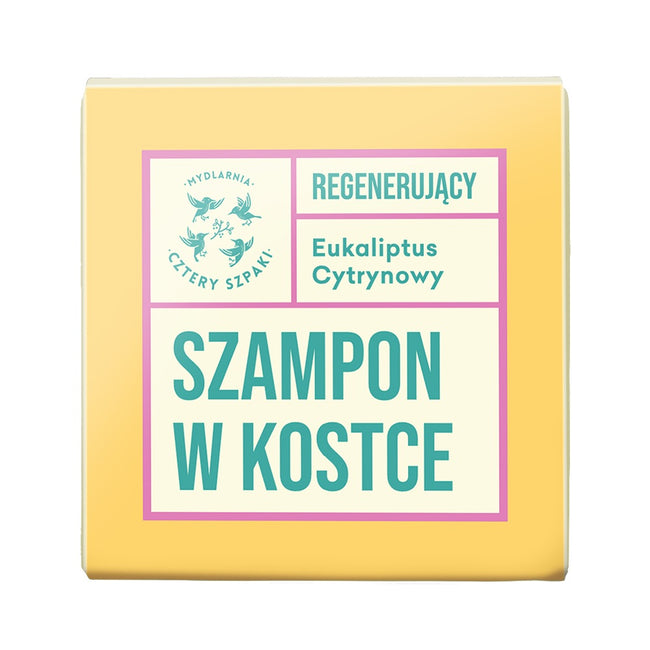 Mydlarnia Cztery Szpaki Regenerujący szampon w kostce Eukaliptus Cytrynowy 75g