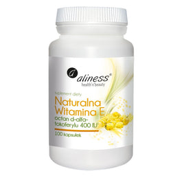 Aliness Naturalna Witamina E octan d-alfa-tokoferylu 400 IU suplement diety 100 kapsułek