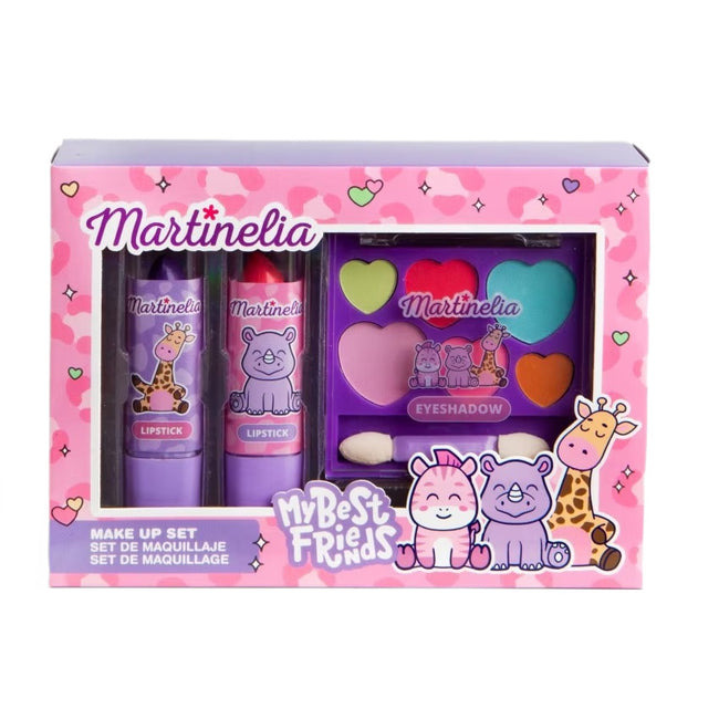 Martinelia My Best Friends Makeup Set zestaw paletka cieni do oczu i aplikator + szminka do ust 2szt