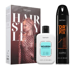 Kemon Nourish Hair zestaw odżywczy szampon do włosów zniszczonych 250ml + lakier mocno utrwalający 300ml