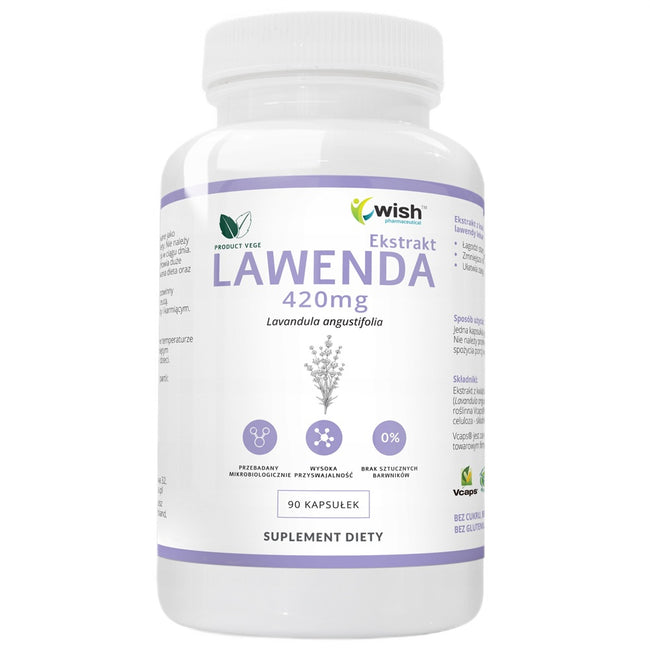 WISH Pharmaceutical Lawenda Ekstrakt 420mg suplement diety 90 kapsułek