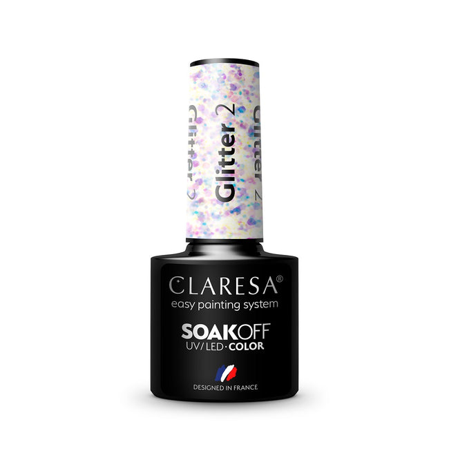 Claresa Soak Off UV/LED Glitter lakier hybrydowy 2 5g