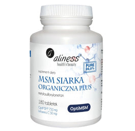 Aliness MSM Siarka Organiczna PLUS suplement diety 180 tabletek