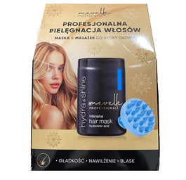 Mevelle Professional Hydra & Shine zestaw maska do włosów 900ml + masażer do skóry głowy