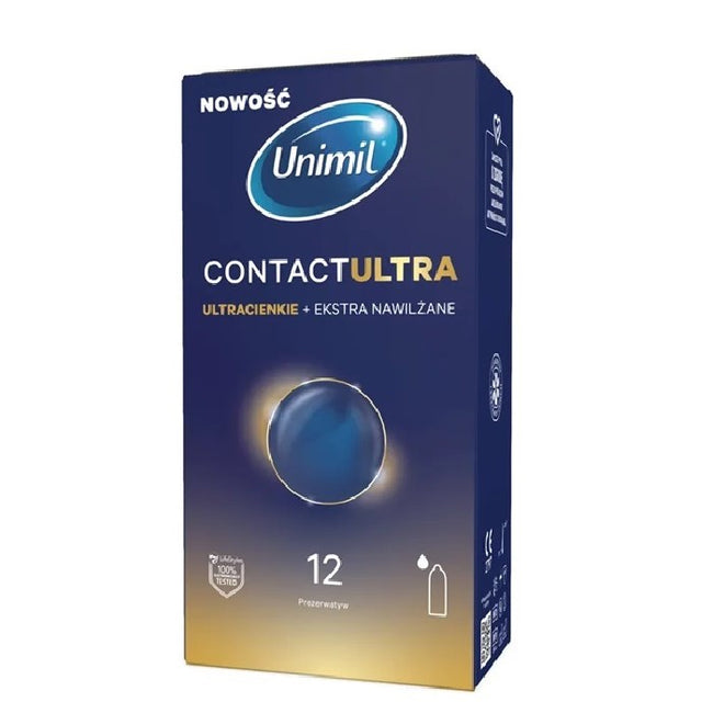 Unimil Contact Ultra ultracienkie nawilżane prezerwatywy 12szt.