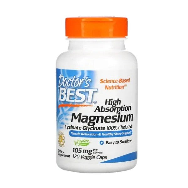 Doctor's Best High Absorption Magnesium 105mg suplement diety 120 kapsułek