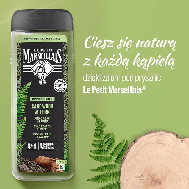 Le Petit Marseillais Nature For Men żel pod prysznic 4w1 Drzewo Cade & Paproć 400ml