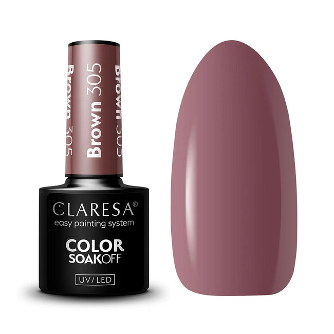 Claresa Color Soak Off UV/LED Brown lakier hybrydowy 5g