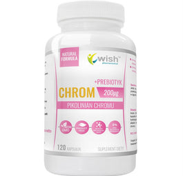 WISH Pharmaceutical Chrom 200µg + Prebiotyk suplement diety 120 kapsułek