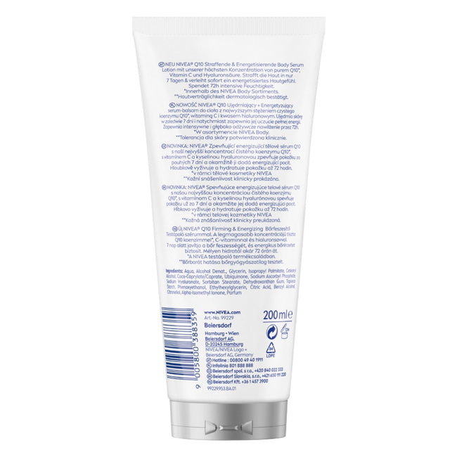 Nivea Q10 Ujędrniające + Energetyzujące serum-balsam do ciała 200ml