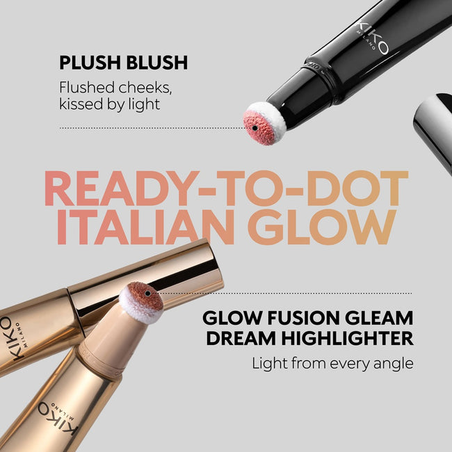 KIKO Milano Glow Fusion Gleam Dream Highlighter rozświetlacz do twarzy w płynie z aplikatorem gąbkowym