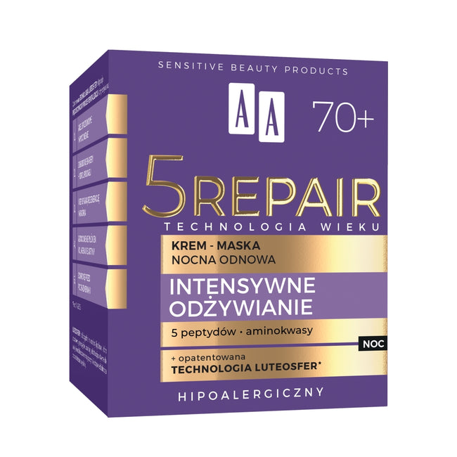 AA Technologia Wieku 5Repair 70+ krem-maska nocna odbudowa 50ml