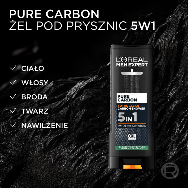 L'Oreal Paris Men Expert Pure Carbon Total Clean żel pod prysznic 5w1 400ml