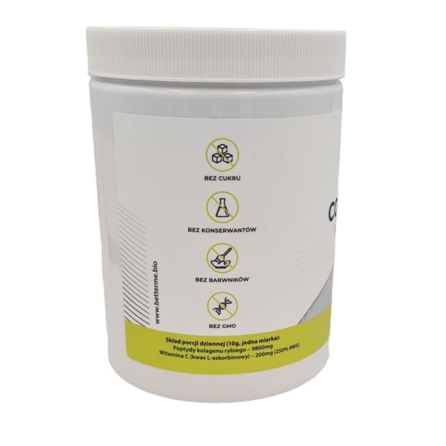 BetterMe Marine Collagen Peptides Plus C kolagen rybi na stawy skórę włosy i paznokcie suplement diety 450g