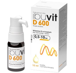 Ibuvit D 600 krople doustne dla niemowląt i dzieci suplement diety 10ml