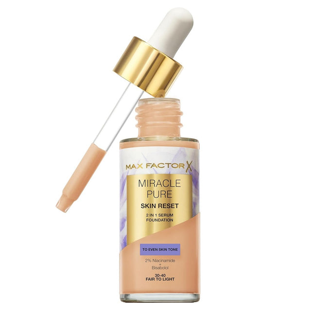 Max Factor Miracle Pure 2w1 Skin Reset pielęgnujący podkład z serum o wegańskiej formule