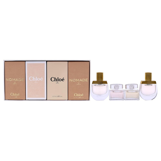 Chloe Les Parfums zestaw Nomade woda toaletowa 5ml + Rose Tangerine woda toaletowa 5ml + Chloe woda perfumowana 5ml + Nomade woda perfumowana 5ml