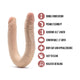 Blush Dr. Skin+  Posable Double Dong dwustronne realistyczne dildo Beige 42cm