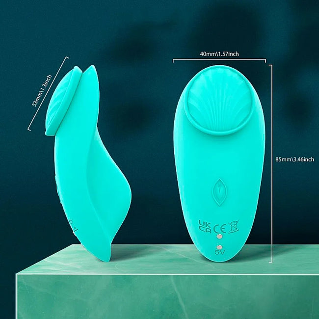 S-HANDE Leaf-RTC dyskretny zdalnie sterowany wibrator typu panty z 9 trybami wibracji Light Blue