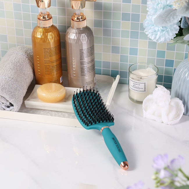 Sister Young Ovia Hair Brush szczotka do włosów z włosiem dzika Green