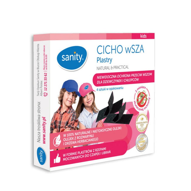 Sanity Kids CICHO wSZA plastry na wszy 4szt