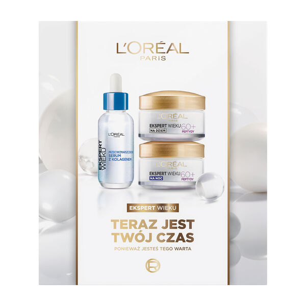 L'Oreal Paris Ekspert Wieku 60+ zestaw serum do twarzy 30ml + krem na dzień 50ml + krem na noc 50ml