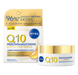 Nivea Q10 Przeciwzmarszczkowe Ekstra Odżywienie krem na dzień SPF15 50ml