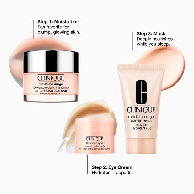 Clinique Daily Hydrators zestaw krem intensywnie nawilżający 30ml + maska na noc 30ml + krem pod oczy 5ml