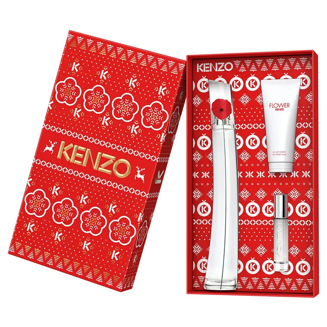 Kenzo Flower by Kenzo zestaw woda perfumowana spray 50ml + mleczko do ciała 75ml + woda perfumowana spray 10ml