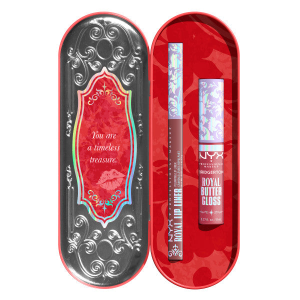 NYX Professional MakeUp Bridgerton Royal Treasures 2-Piece Lip Kit zestaw błyszczyk i konturówka