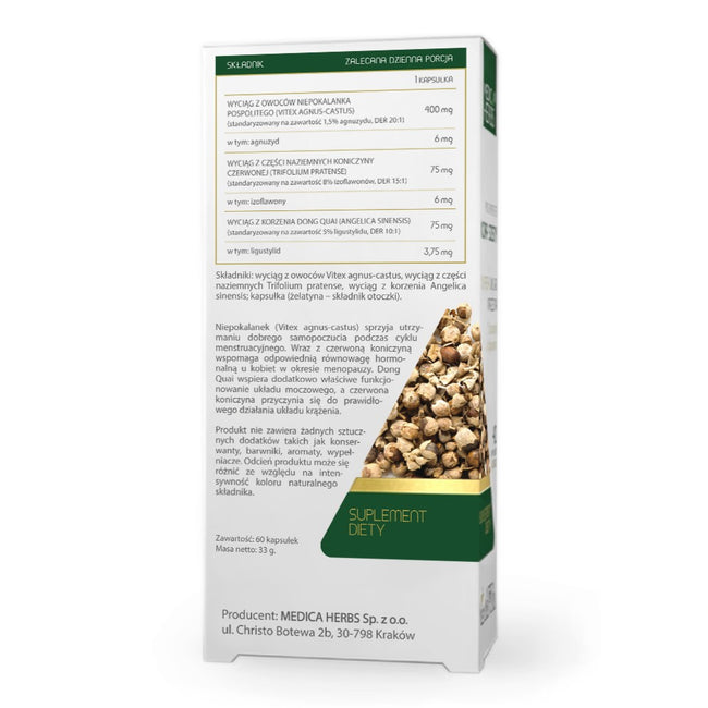 Medica Herbs Niepokalanek Czerwona Koniczyna Dong Quai suplement diety 60 kapsułek