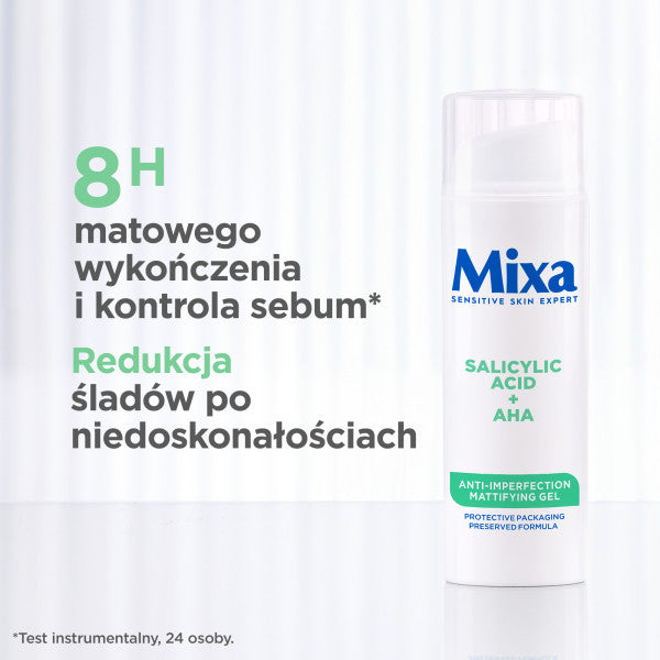 MIXA Matujący żel przeciw niedoskonałościom Kwas salicylowy + kwasy AHA 50ml