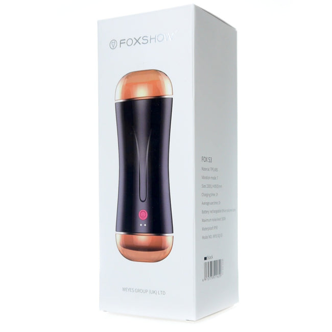 B-Series Fox Vibrating Masturbation Cup duży podwójny masturbator z możliwością regulowania ucisku podczas masażu