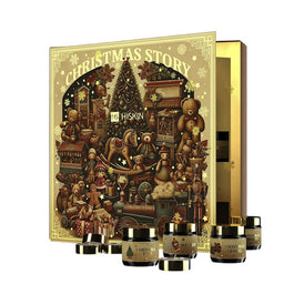 HiSkin Baśniowa Księga Kalendarz Adwentowy świeczki tealight 12x15ml + świeczki sojowe w słoiczkach 12x30ml