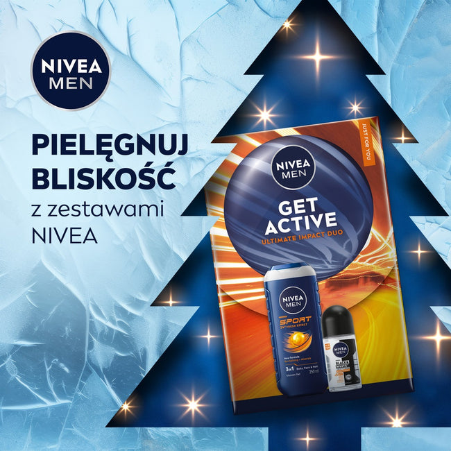 Nivea Men Get Active zestaw żel pod prysznic 3w1 250ml + antyperspirant roll-on 50ml