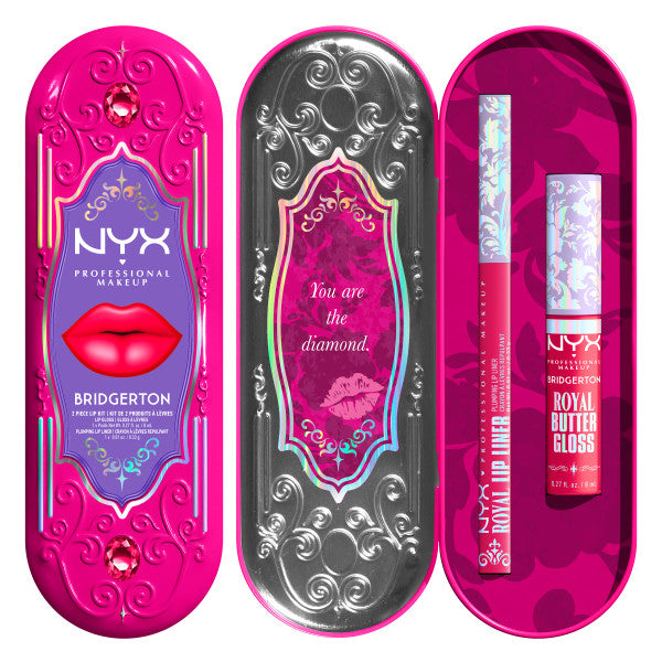 NYX Professional MakeUp Bridgerton Royal Treasures 2-Piece Lip Kit zestaw błyszczyk i konturówka