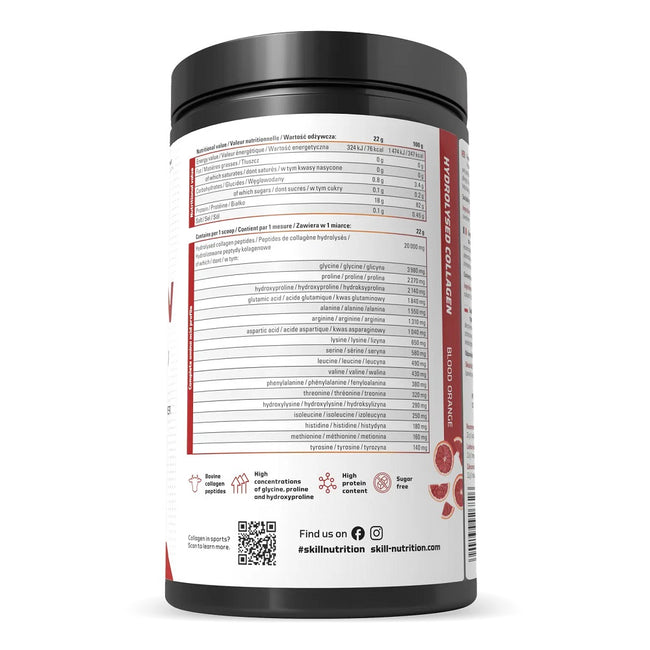 Skill Nutrition Hydrolysed Collagen Type I & III suplement diety w proszku Blood Orange 660g