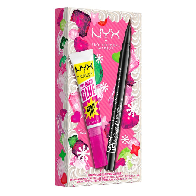 NYX Professional MakeUp Bling The Halls Brow Glue Duo zestaw do stylizacji brwi