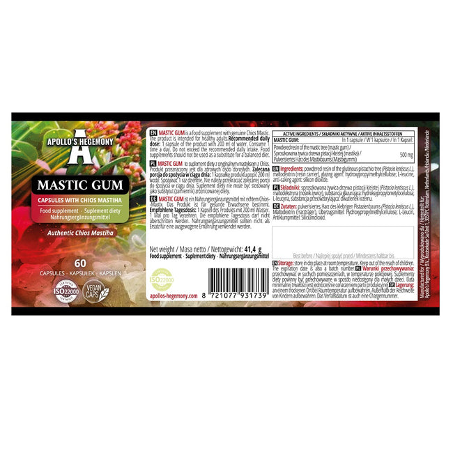 Apollo's Hegemony Mastic Gum suplement diety 60 kapsułek