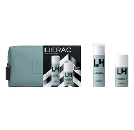 LIERAC Homme zestaw emulsja anti-aging 50ml + dezodorant w kulce 50ml + kosmetyczka