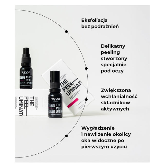 Veoli Botanica The Peeluminator rozświetlająco-napinający peeling pod oczy 15ml