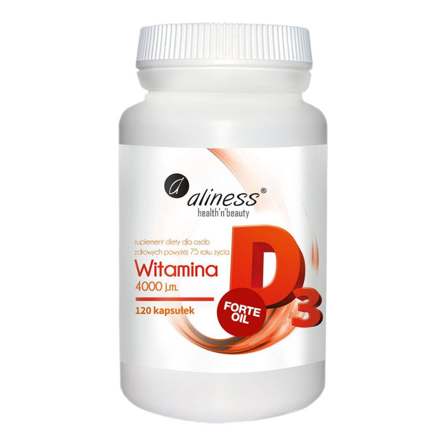 Aliness Witamina D3 FORTE oil 4000 j.m. suplement diety 120 kapsułek