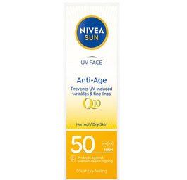 Nivea Sun UV Face Anti-Age Q10 przeciwzmarszczkowy krem przeciwsłoneczny do twarzy SPF50 50ml