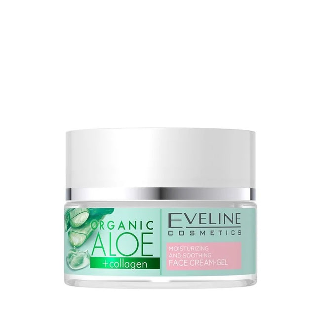 Eveline Cosmetics Organic Aloe + Collagen nawilżająco-łagodzący krem-żel do twarzy 50ml