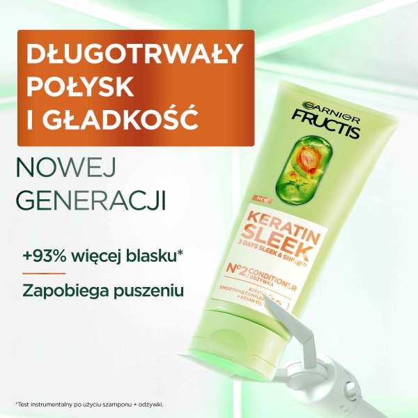 Garnier Fructis Keratin Sleek odżywka do włosów suchych i puszących się 200ml