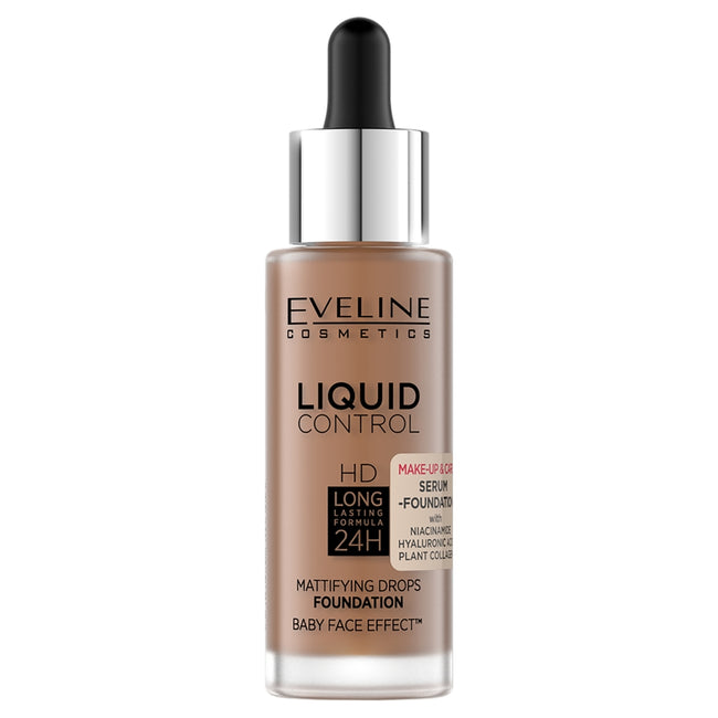 Eveline Cosmetics Liquid Control HD matujący podkład do twarzy z niacynamidem