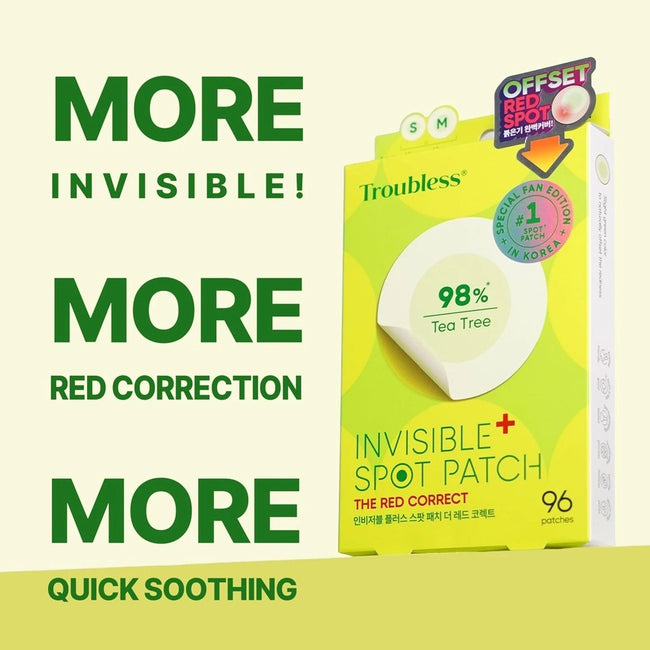 Troubless Invisible Plus Spot Patch The Red Correct plastry na niedoskonałości redukujące zaczerwienienie 96szt.