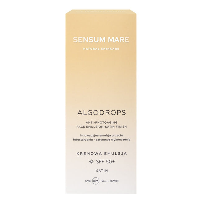 Sensum Mare Algodrops innowacyjna kremowa emulsja ochronna przeciw fotostarzeniu SPF 50+ UVB UVA PA++++ HEV/IR 50ml